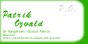 patrik ozvald business card